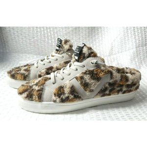 Vintage Havana Brown Snuggle Fur Leopard Sneakers Mules Slides NWT Extra Laces